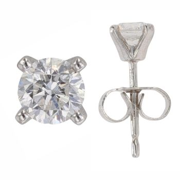 9ct White Gold 0.50ct Brilliant Cut Diamond Stud Earrings