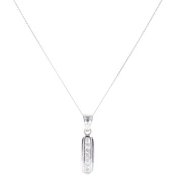14ct White Gold 0.50ct Brilliant Cut Diamond Pendant And Chain 18"