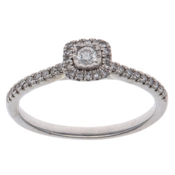 9ct White Gold 0.25ct Brilliant Cut Diamond Cluster Ring