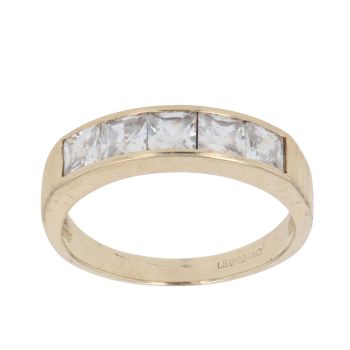 9ct Yellow Gold Cubic Zirconia Five Stone Fancy Ring