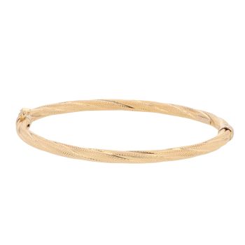 18ct Yellow Gold Patterned Twist Bangle