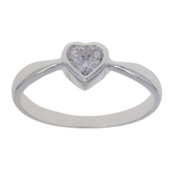 Sterling Silver Cubic Zirconia Heart Ring By Icesia
