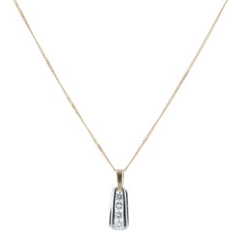18ct Yellow and White Gold 0.50ct Brilliant Cut Diamond Pendant And Chain 18"