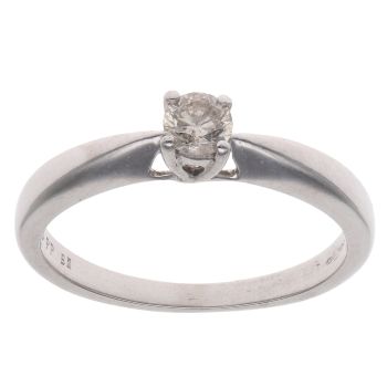 9ct White Gold 0.20ct Brilliant Cut Diamond Solitaire Ring