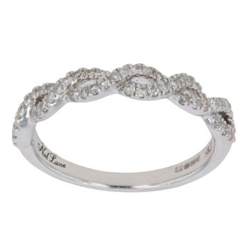 Neil Lane 14ct White Gold 0.27ct Single Cut Diamond Crossover Ring