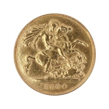 1904 Edward VII Large Head UK Half Sovereign Coin