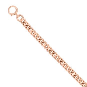 9ct Rose Gold Curb Bracelet 7.5"