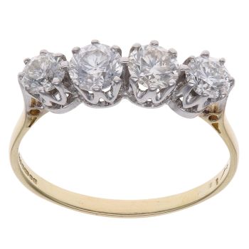 18ct Yellow Gold 1.75ct Brilliant Cut Diamond Four Stone Ring