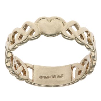 9ct Yellow Gold Celtic Hearts Ring