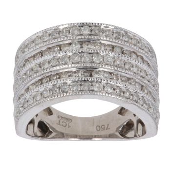 18ct White Gold 1.00ct Brilliant Cut Diamond Fancy Ring