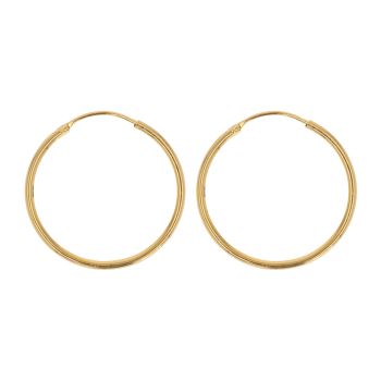 22ct Yellow Gold Plain Large Hoop Earrings