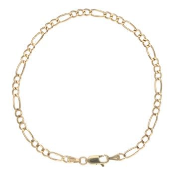18ct Yellow Gold Figaro Bracelet 8.5"