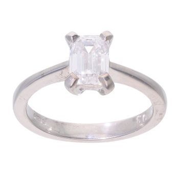 Platinum 1.03ct Emerald Cut Diamond Solitaire Ring