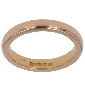 22ct Yellow Gold Plain Wedding Band 3mm