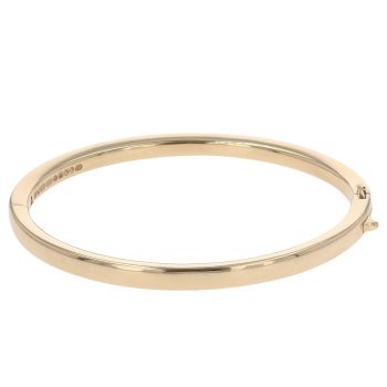 18ct Yellow Gold Hinged Solid Bangle