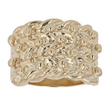 9ct Yellow Gold Four Row Keeper Ring