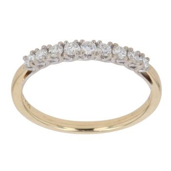 18ct Yellow Gold 0.30ct Brilliant Cut Diamond Half Eternity Ring