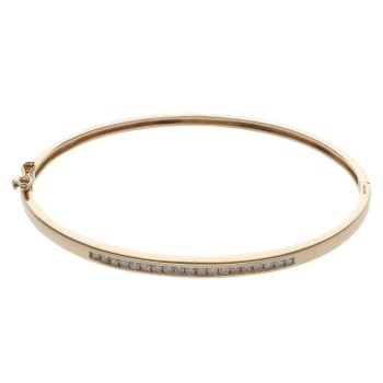 9ct Yellow Gold 0.40ct Brilliant Cut Diamond Bangle