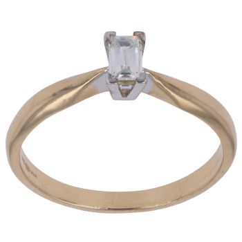 18ct Yellow Gold 0.30ct Millenium Cut Diamond Solitaire Ring