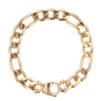 9ct Yellow Gold Figaro Bracelet 8.5"