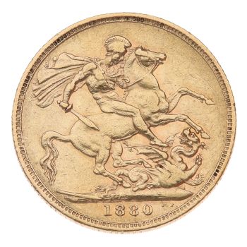 1880 Victoria Young Head Australia Full Sovereign Coin