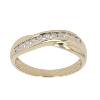 9ct Yellow Gold 0.25ct Brilliant Cut Diamond Crossover Ring