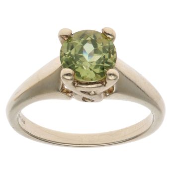 9ct Yellow Gold Green Gemstone Single Stone Ring