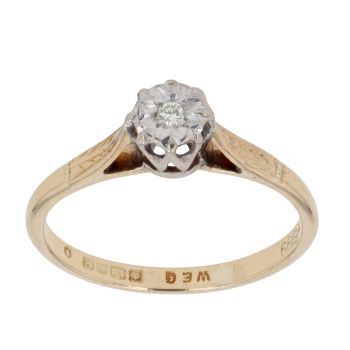 18ct Yellow Gold 0.05ct Brilliant Cut Diamond Solitaire Ring