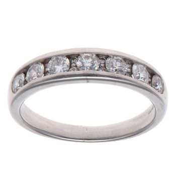18ct White Gold 0.65ct Brilliant Cut Diamond Half Eternity Ring
