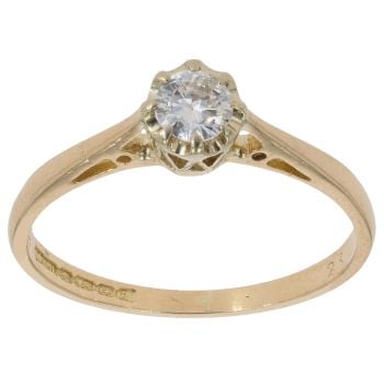 18ct Yellow Gold 0.25ct Brilliant Cut Diamond Solitaire Ring