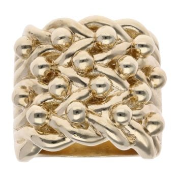 9ct Yellow Gold Four Row Keeper Ring