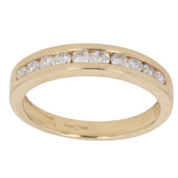 18ct Yellow Gold 0.33ct Brilliant Cut Diamond Half Eternity Ring