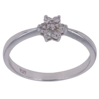18ct White Gold 0.15ct Brilliant Cut Diamond Cluster Ring