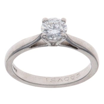 Platinum 0.60ct Brilliant Cut Diamond Solitaire Ring