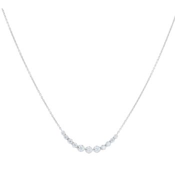 18ct White Gold 0.55ct Brilliant Cut Diamond Necklace 18"