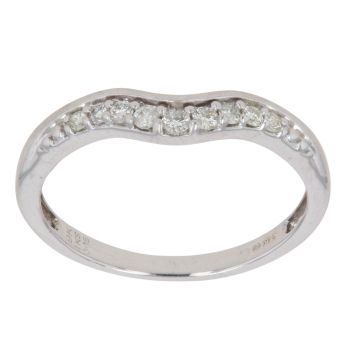 9ct White Gold 0.15ct Diamond Wishbone Ring