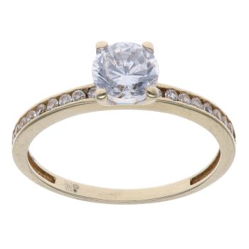 9ct Yellow Gold Cubic Zirconia Solitaire Ring