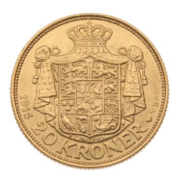 1915 Christian X 20 Kroner Denmark Coin Boxed
