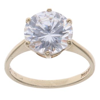 9ct Yellow Gold Cubic Zirconia Single Stone Ring