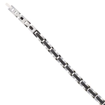 Unique & Co Stainless Steel and Black IP Plated Fancy Bracelet 8.5"