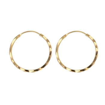 22ct Yellow Gold Faceted Hoop Earrings