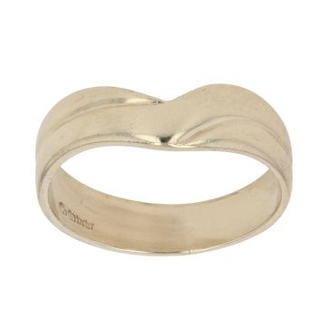 9ct Yellow Gold Patterned Wishbone Ring