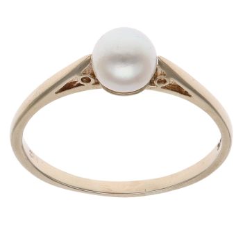 9ct Yellow Gold Pearl Single Stone Ring