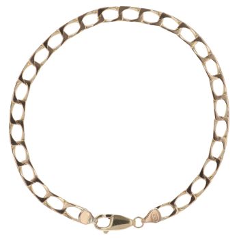 9ct Yellow Gold Square Curb Bracelet 8.5"