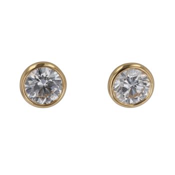 18ct Yellow Gold 1.01ct Brilliant Cut Lab Grown Diamond Stud Earrings