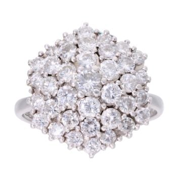 18ct White Gold 2.75ct Diamond Cluster Ring