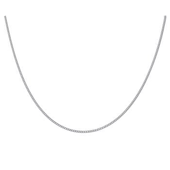 Silver Diamond Cut Curb Chain 20" by Icesia