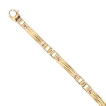 18ct Yellow And White Gold Fancy Bracelet 7.5"