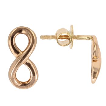 22ct Rose Gold Infinity Stud Earrings