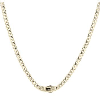 14ct Yellow Gold Monaco Patterned Curb Flex Lock Chain 18"